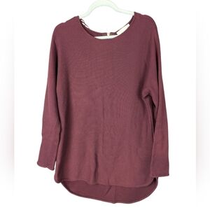 Michael Kors burgundy sweater with zipper in back, tunic sweater